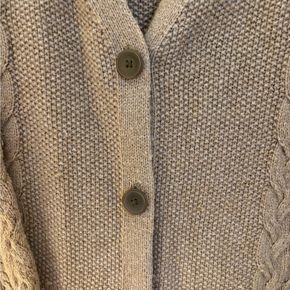 Cable Knit Wool Cotton Blend Cardigan | Scandi Girl | Coastal Grandma | Beach - Picture 3 of 7